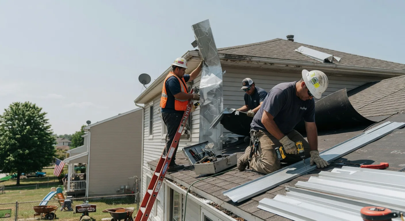 Storm Damage Metal Roof Repair in Elrama, PA